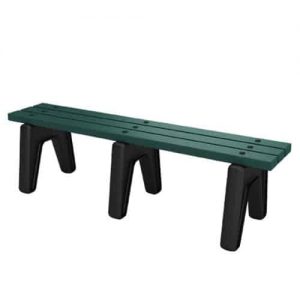 5 Foot Green Backless Bench