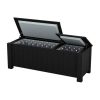 Large Black Ice Chest Cooler Enclosure Box with Short Legs