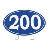 Blue Oval Yardage Sign 200 yards