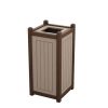 Tan and Brown 10 Gallon Square Trash Can Enclosure for Golf Course