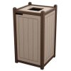 Tan and Brown 32 Gallon Square Trash Can Enclosure for Golf Course